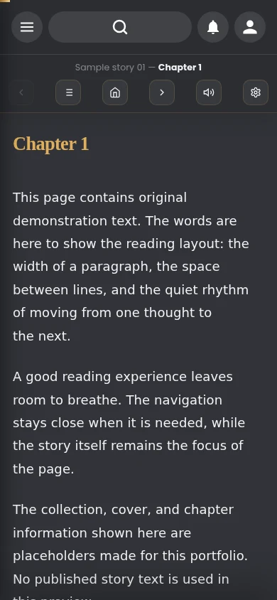 Azure Chronicles — Mobile chapter reader